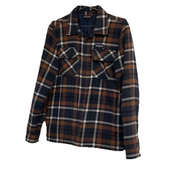 Patagonia Blue Brown Plaid Long Sleeve Flannel Shirt Top Mens Sz‎ Small - Picture 2 of 6